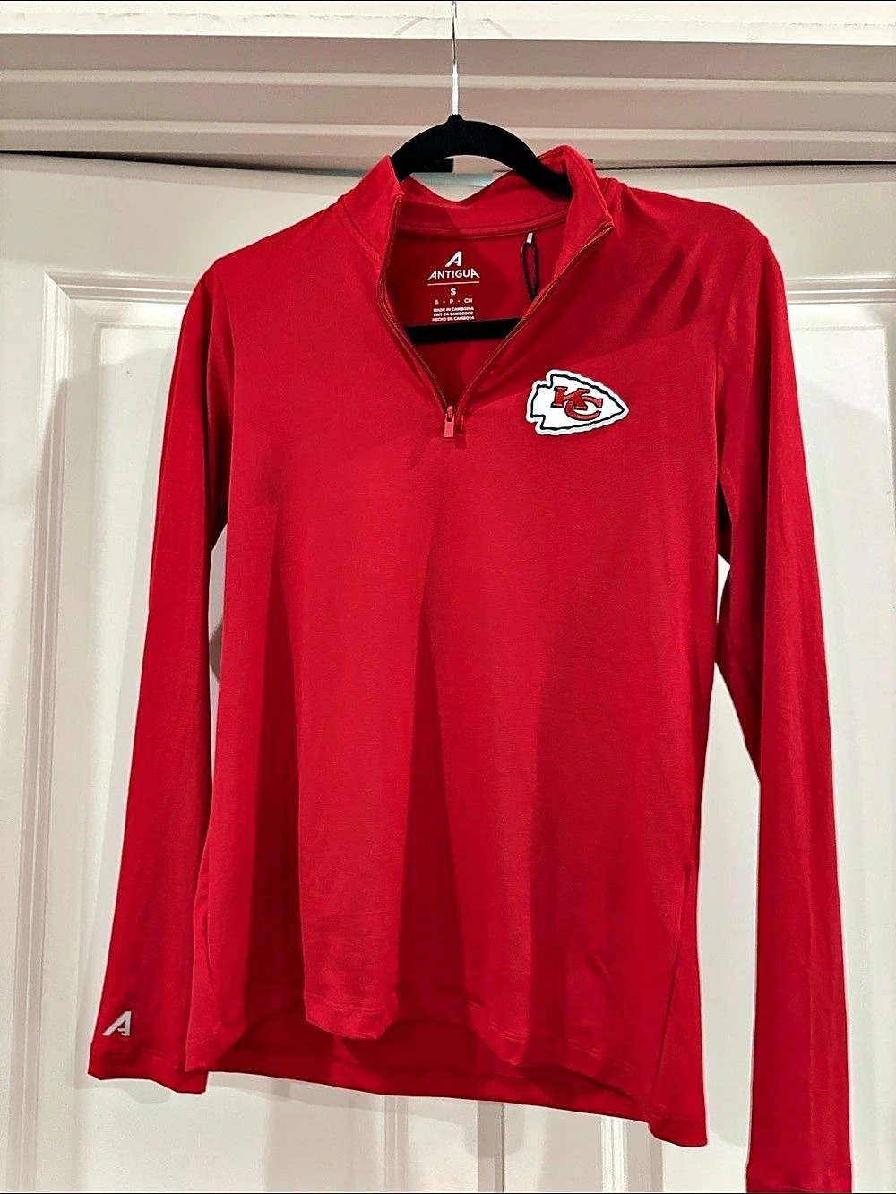 Antigua Women'Small Kansas City Chiefs Reprocess Quarter-Zip Top Quarter-Zip Red